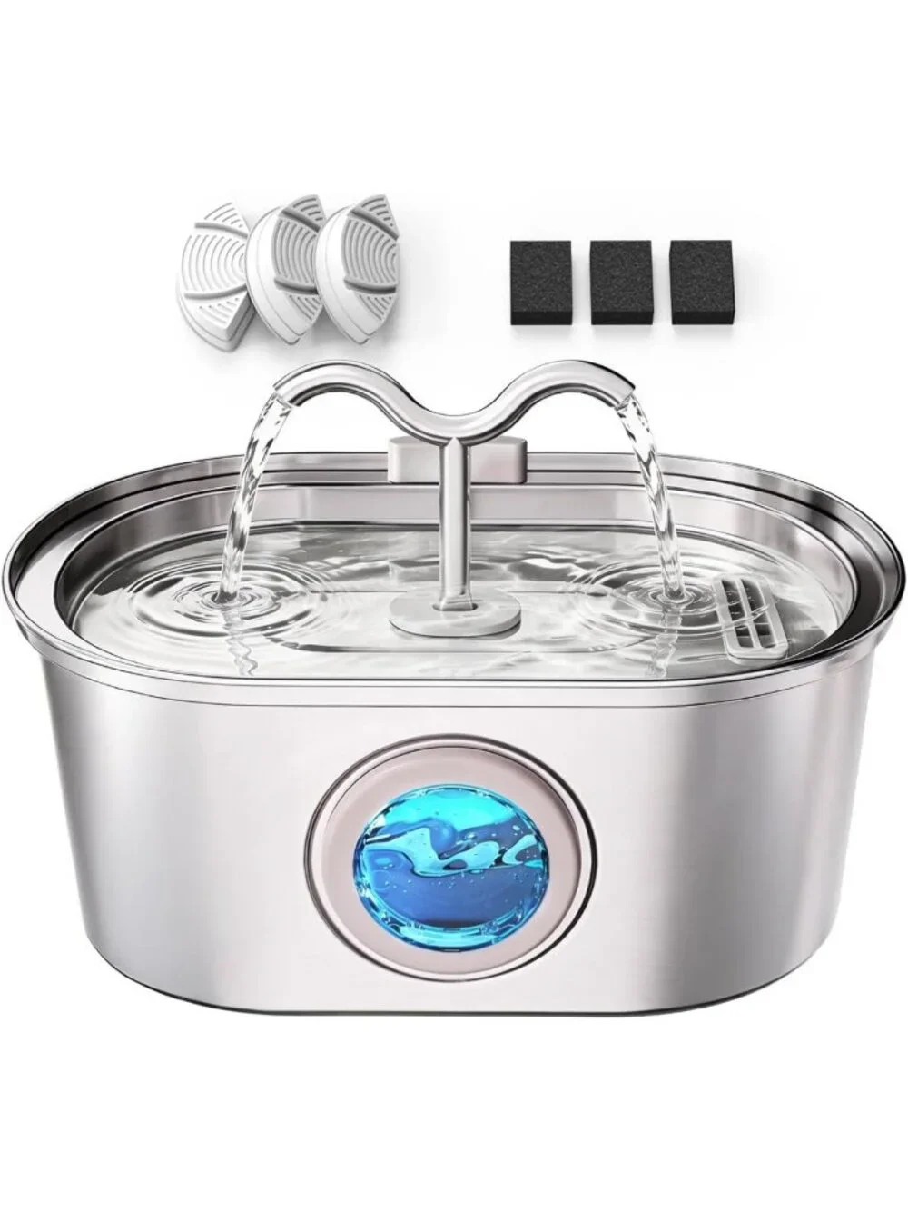 Stainless Steel 3.2L Cat Water Fountain - Pet Hydration, Quiet & Easy Clean